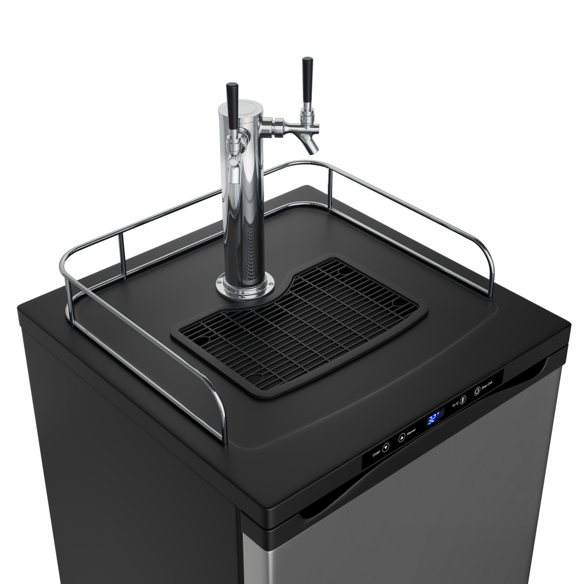 EdgeStar Stainless Steel Full Size Dual Tap Kegerator with Digital