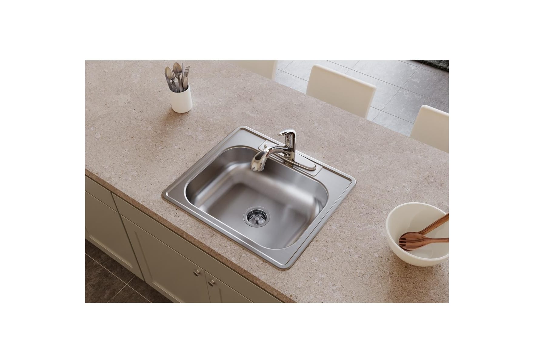 MK-042/3AEG3*A 25 In ELKAY D125223 Drop-In Sink with Faucet Ledge L 