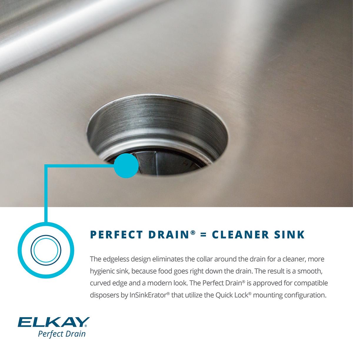 Elkay Eluh1212pd Stainless Steel Gourmet 14 1 2 Single Basin Elkay Eluh1212pd Stainless Steel Gourmet 14 1 2 Single Basin Undermount Kitchen Sink With Perfect Drain Technology Faucet