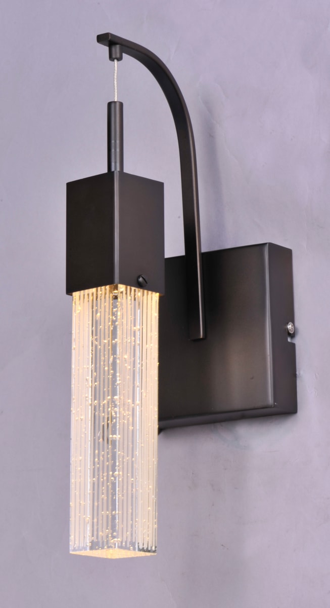 ET2 E22760 89BZ Bronze Fizz III 15 Wall Sconce with Glass Cube Shade LightingDirect