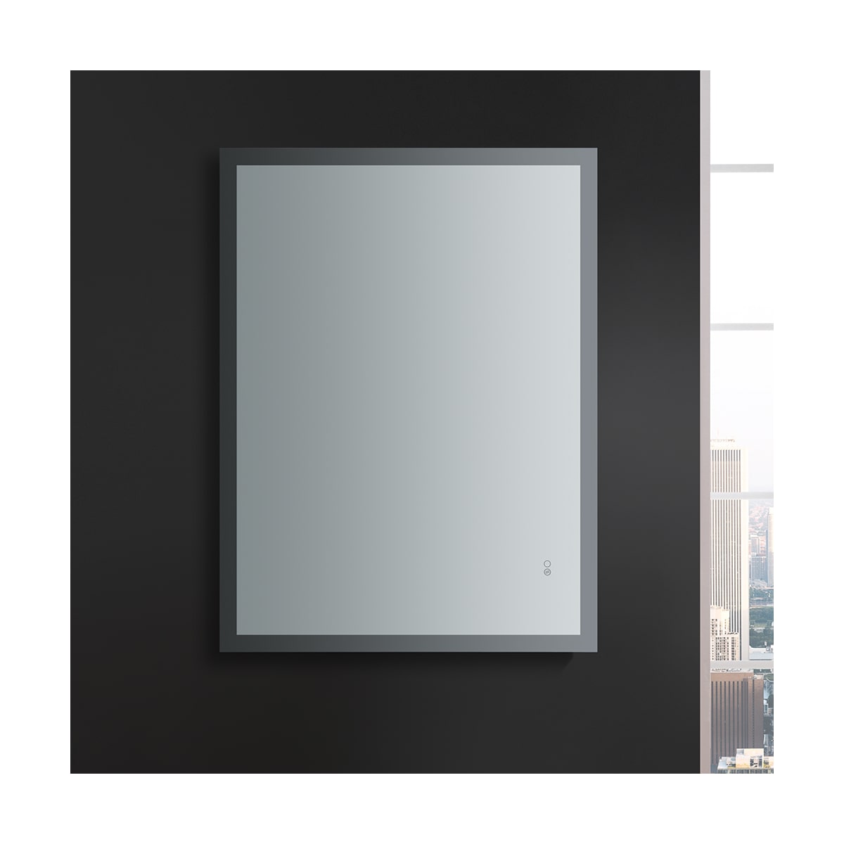 Fresca Fmr014836 Mirror Luminosa 36 X 48 Framed Bathroom Mirror With Halo Led Lighting And Defogger Faucet Com
