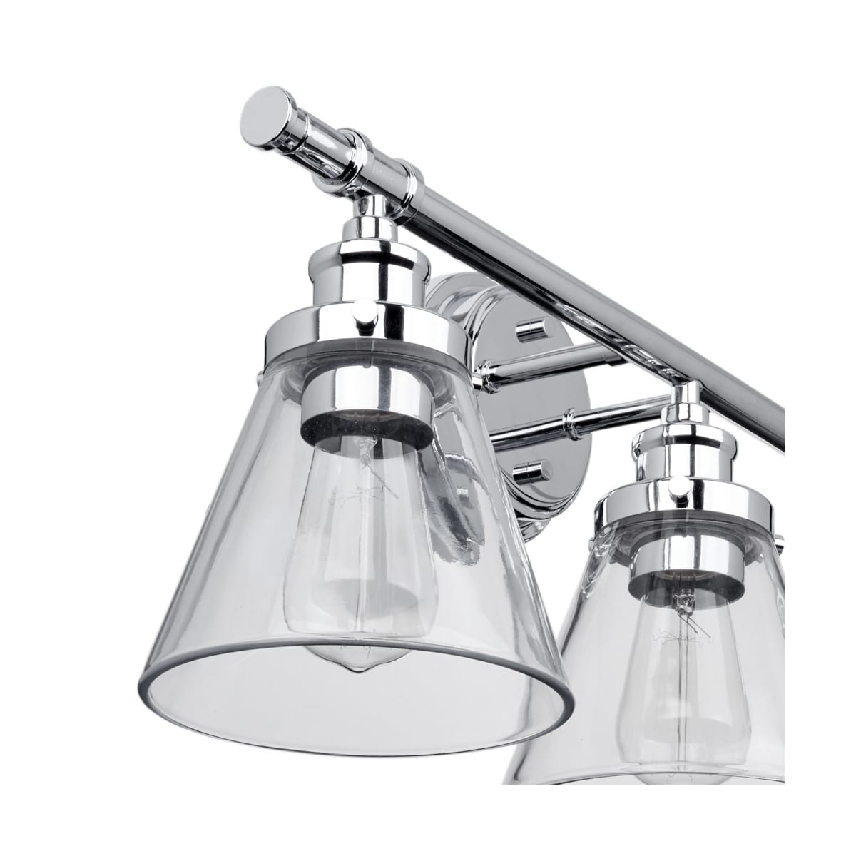 Globe Electric 51234 Chrome Parker Bathroom Vanity Set - 3 Light Vanity  Light, Towel Bar, Towel Ring, and Paper Holder Included - LightingDirect.com