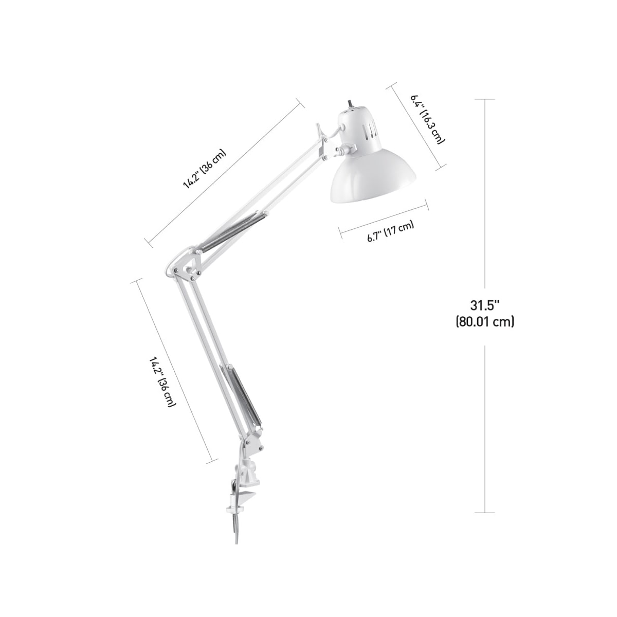 Globe Electric 52847 Gloss White Architect 33 Tall Swing Arm Desk Lamp LightingDirect