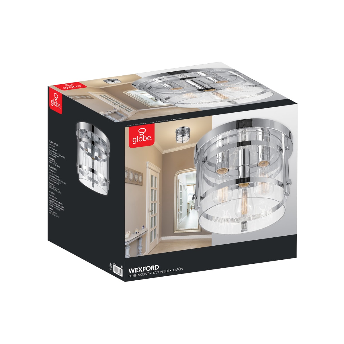 Globe Electric 60324 Chrome Wexford 3 Light 12