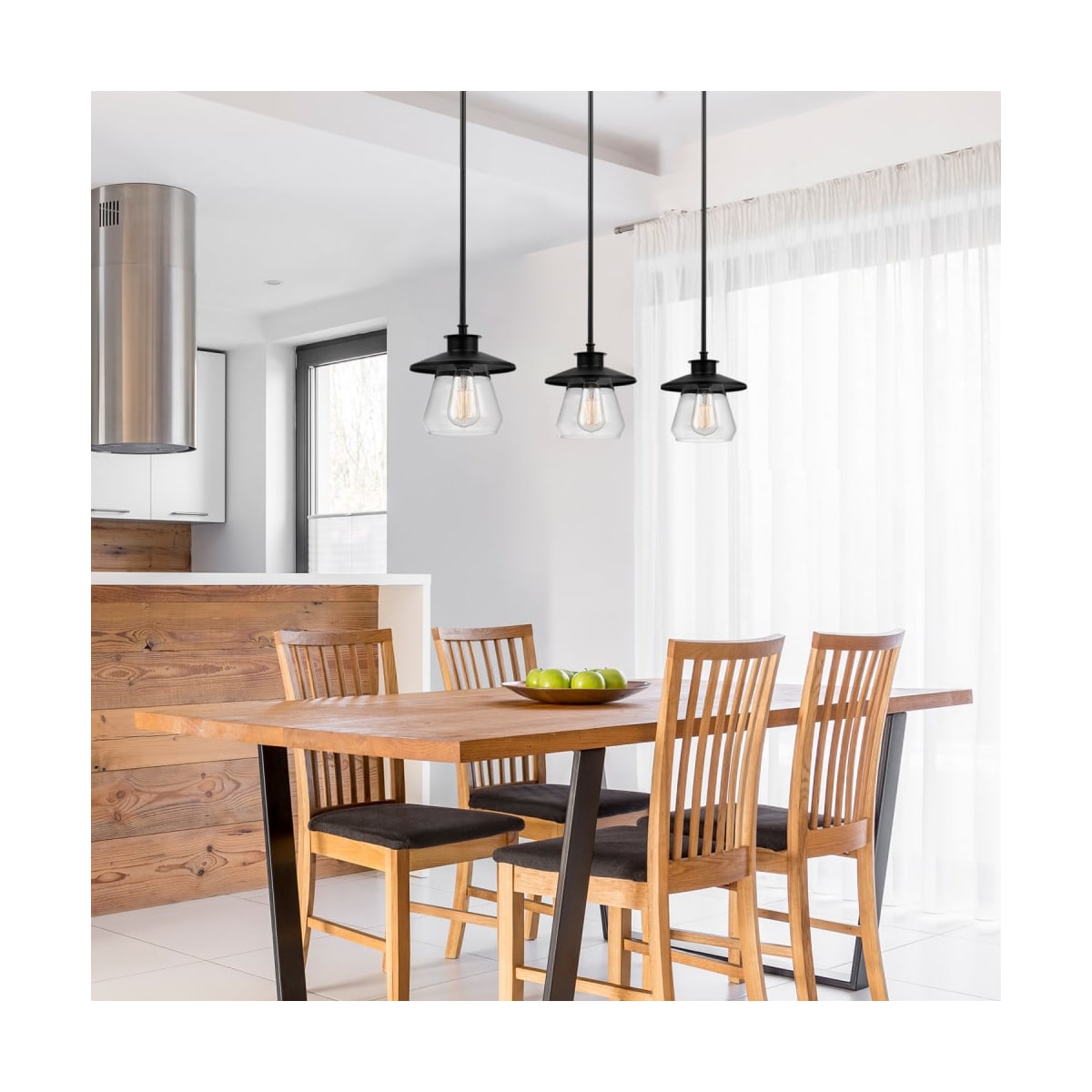 Globe Electric 64847 Oil Rubbed Bronze Nate 8 Wide Pendant with Clear Glass Shade LightingDirect