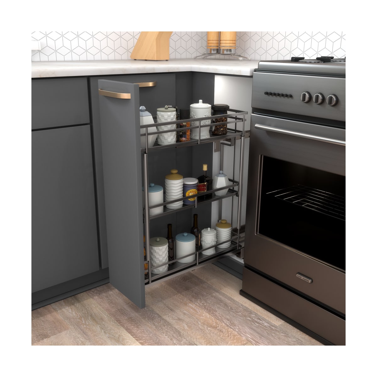 Hardware Resources Sws Bpo5bn Black Nickel 6 Wide Base Cabinet
