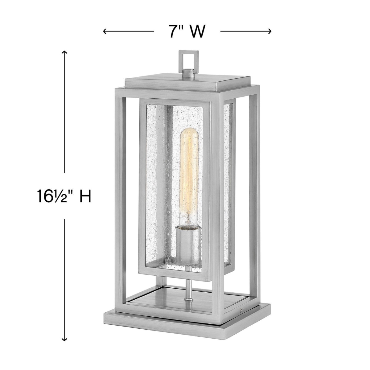 Hinkley Lighting 1671BK-LV Edgewater 3 Light 21 Inch Tall LED Outdoor Post  Light in Black with Clear Seedy Glass