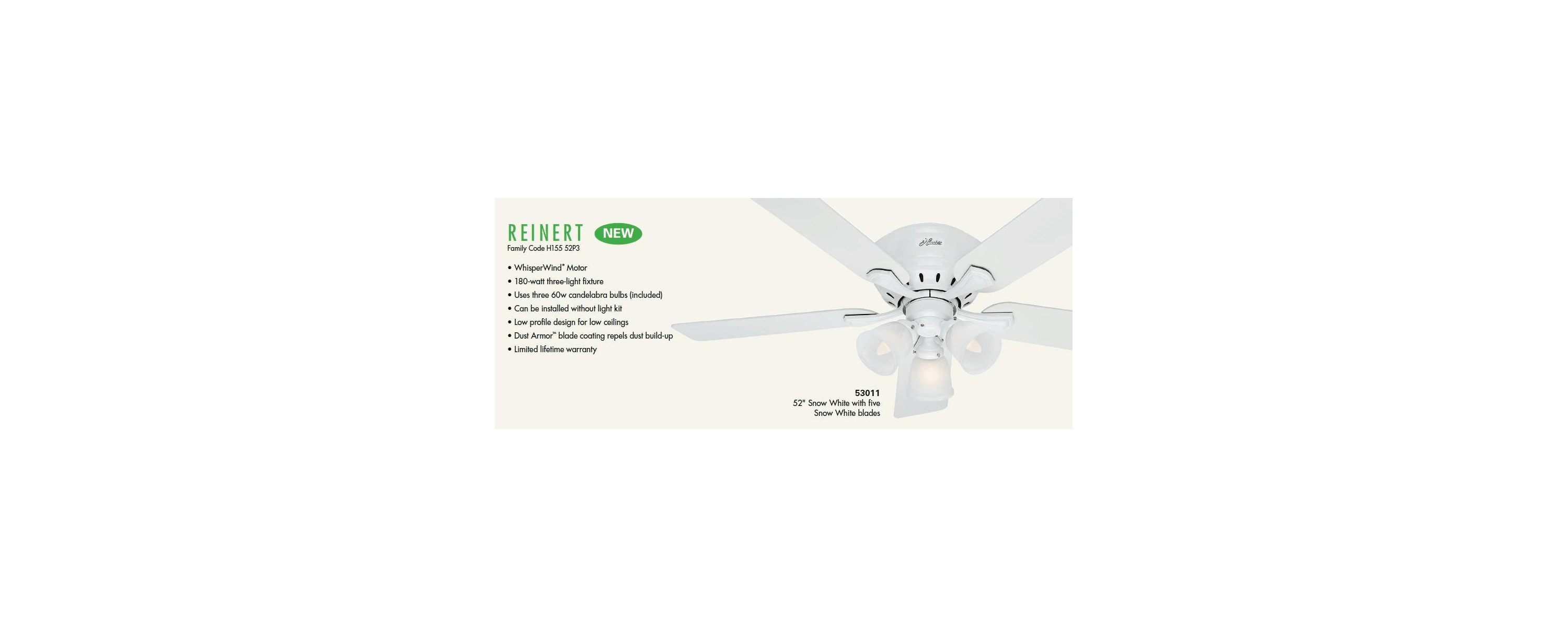 Hunter Fan Company 53012 Reinert 52 Inch Premier Bronze Ceiling 52 Inch Premier Bronze Ceiling