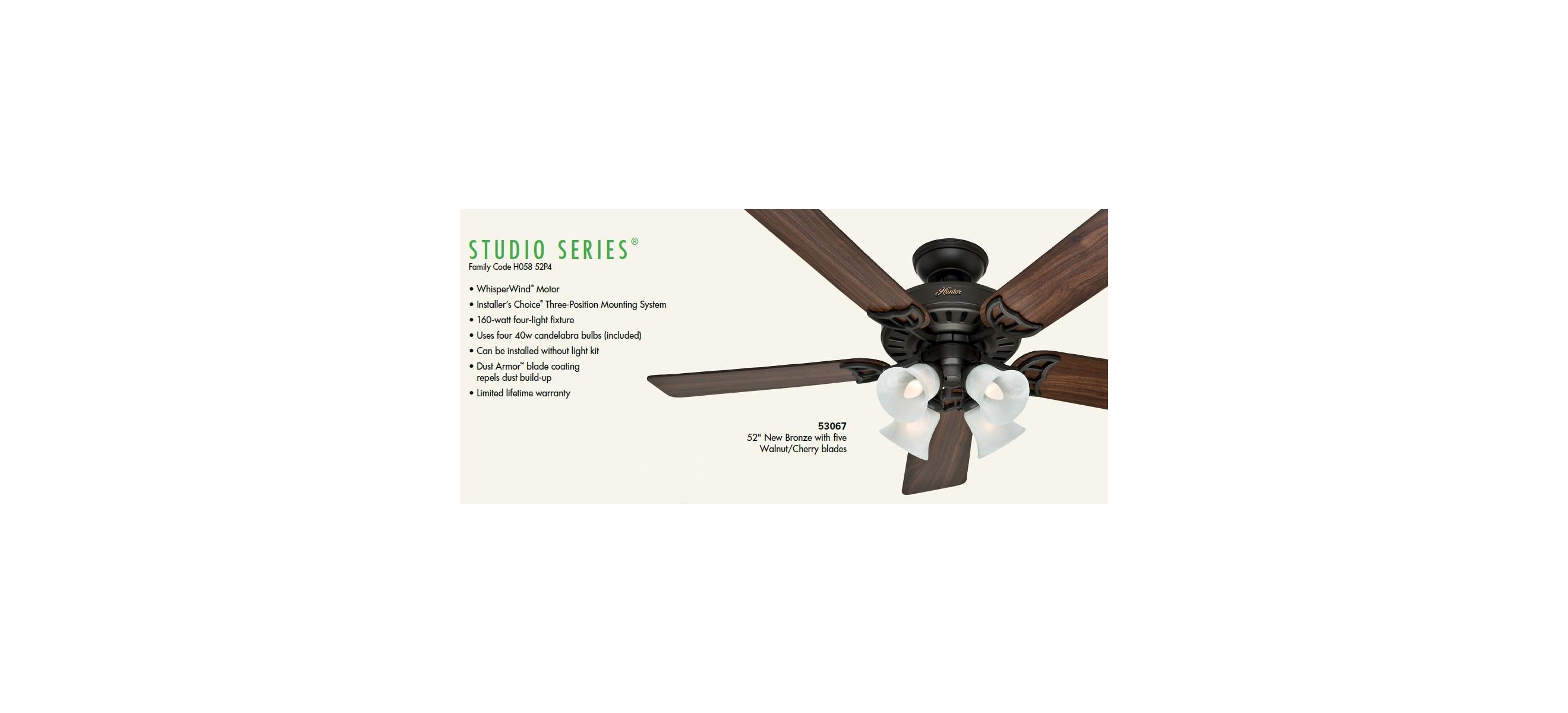 Hunter 53064 Brushed Nickel 52 Indoor Ceiling Fan 5