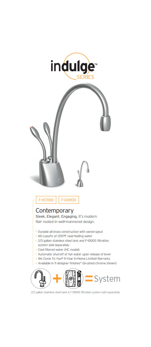 Insinkerator F Hc1100bc Brushed Chrome Indulge Instant Hot