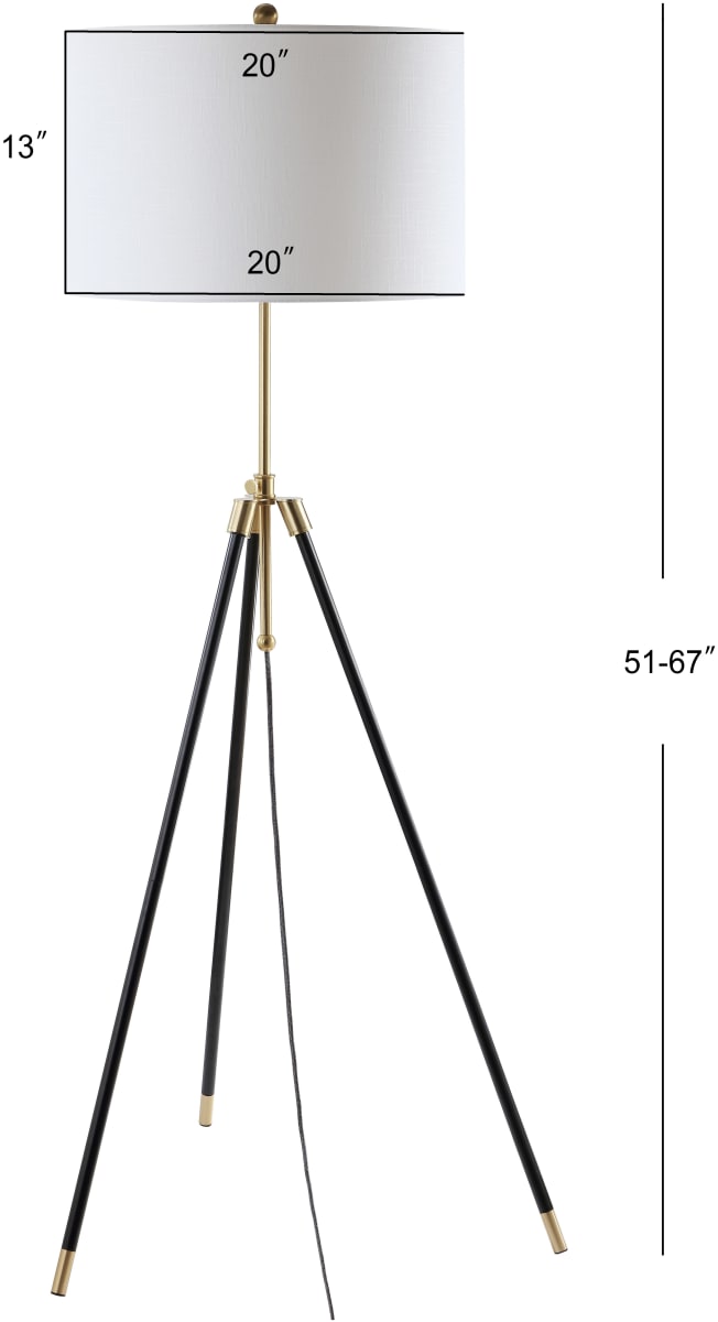 JONATHAN Y Lighting JYL6009A Black / Brass Lucius Single Light 67 ...