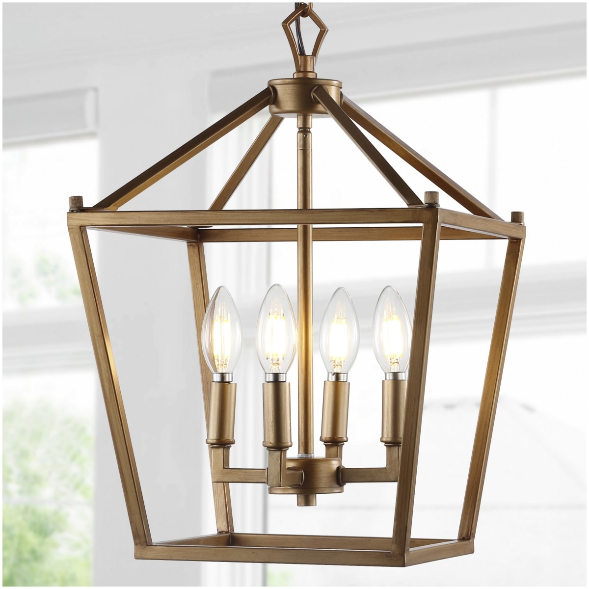 JONATHAN Y Lighting JYL7436B Antique Gold Pagoda Light 12