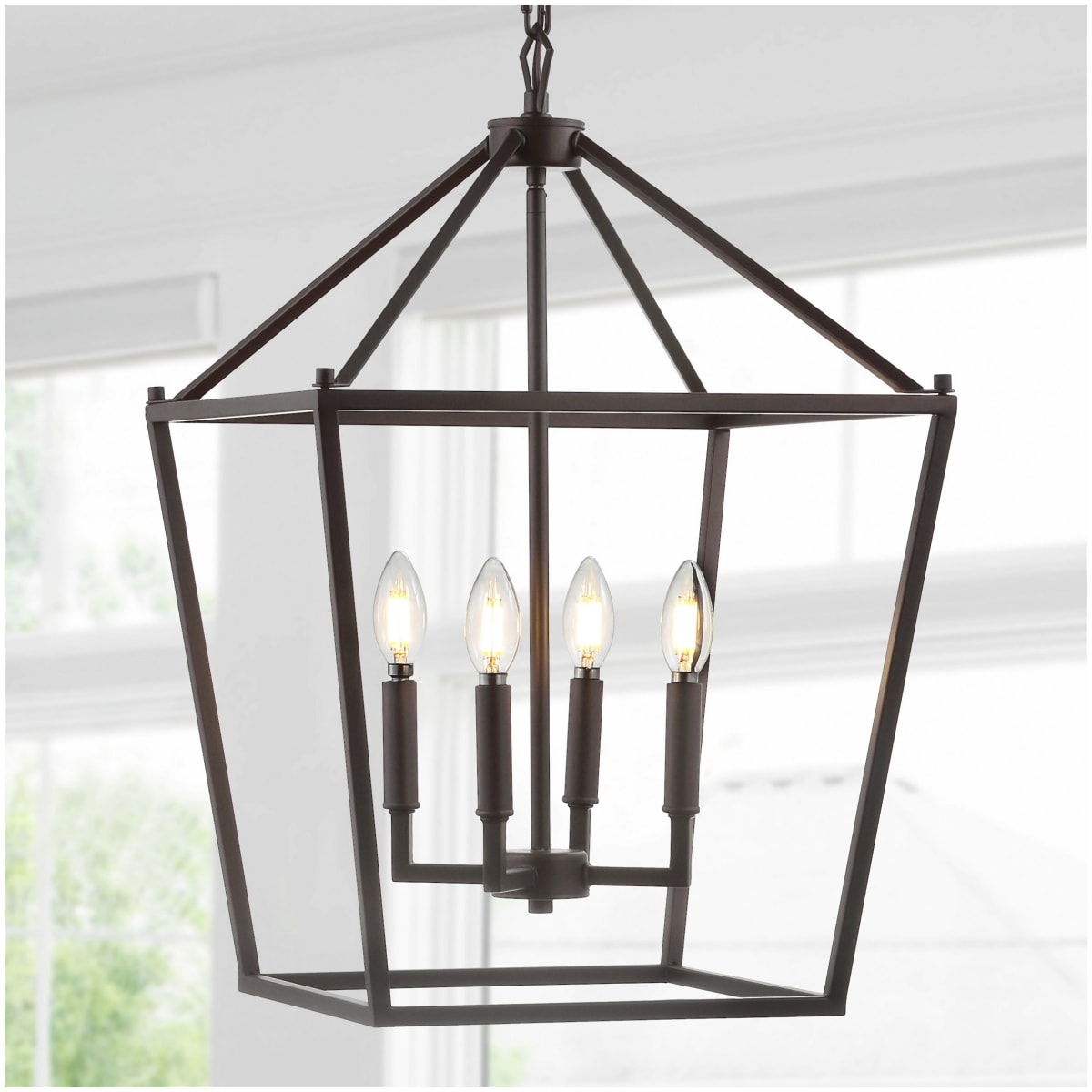 JONATHAN Y Lighting JYL7437C Chrome Pagoda 4 Light 16