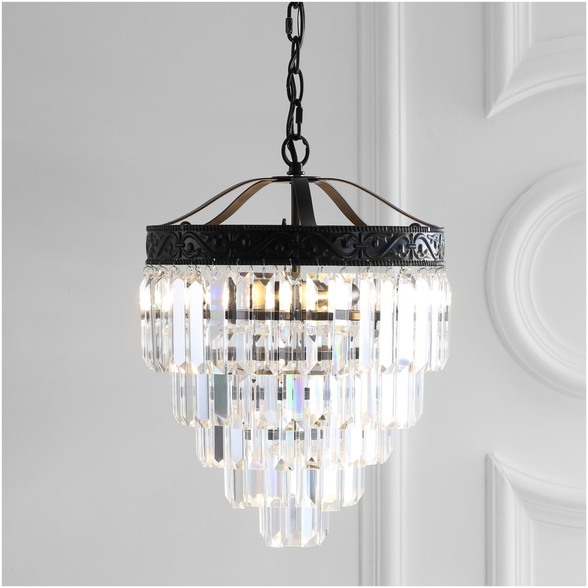 JONATHAN Y Lighting JYL9006A Polished Nickel / Clear Wyatt 2