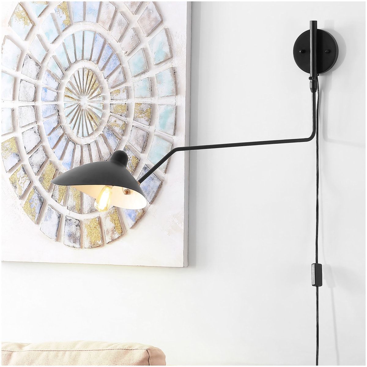 JONATHAN Y Lighting JYL9067A White / Brass Gold Frank 17