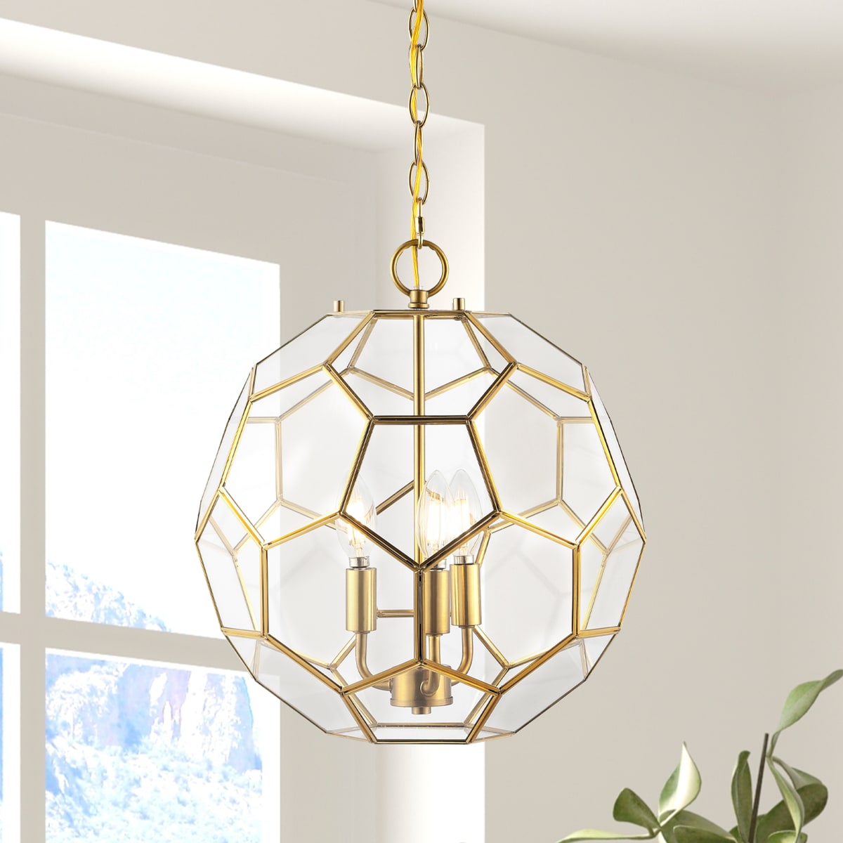 Amazon.com: MJHYNBS Wood Pendant Light with Stone Shade