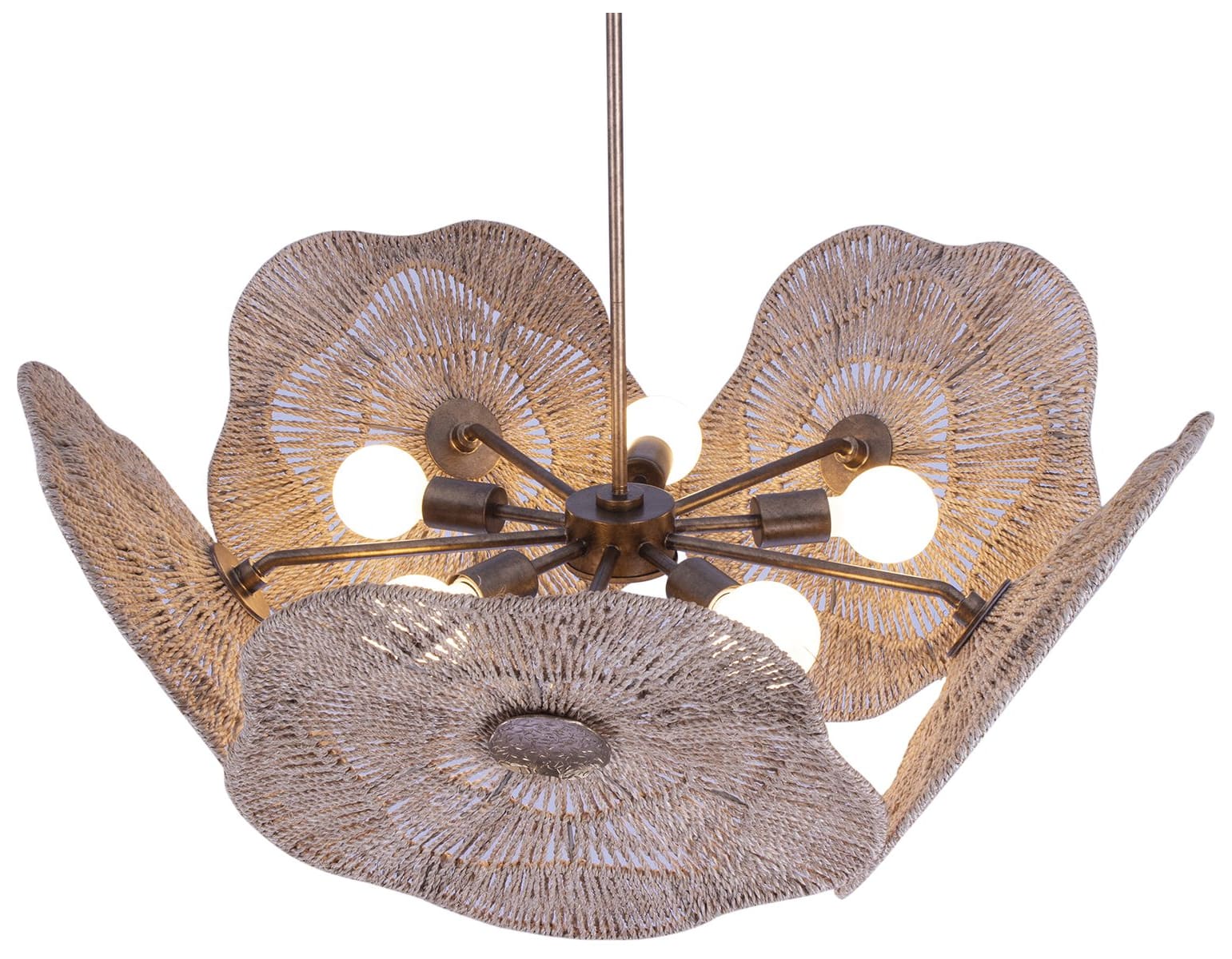 Kalco 522555PAB Pearlized Antique Brass Poppy 5 Light 37