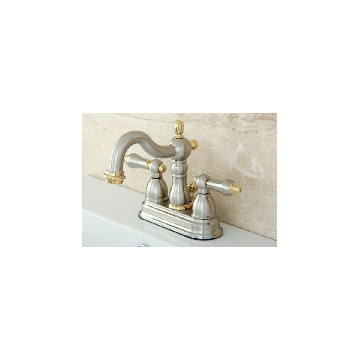 Kingston KB1603AL 4" Centerset Bathroom Sink Faucet Vintage Antique Brass 