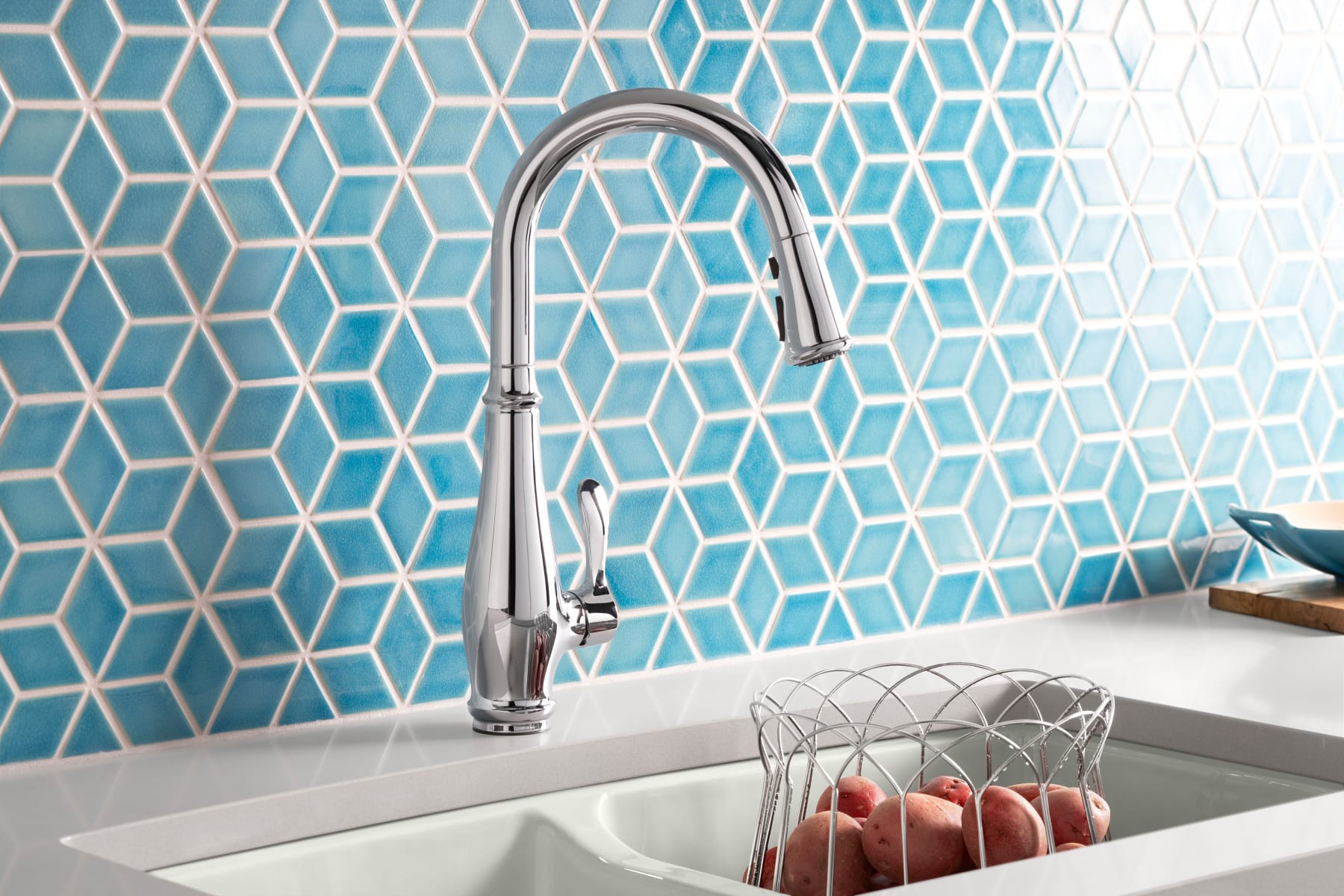 Kohler K-780-VS Vibrant Stainless Cruette Single-Hole or Three-Hole Kitchen  Sink Faucet with Pull-Down 16-3/4