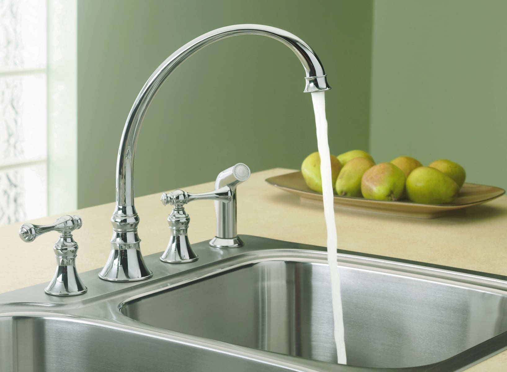 kohler k 16109 4a cp revival kitchen sink faucet