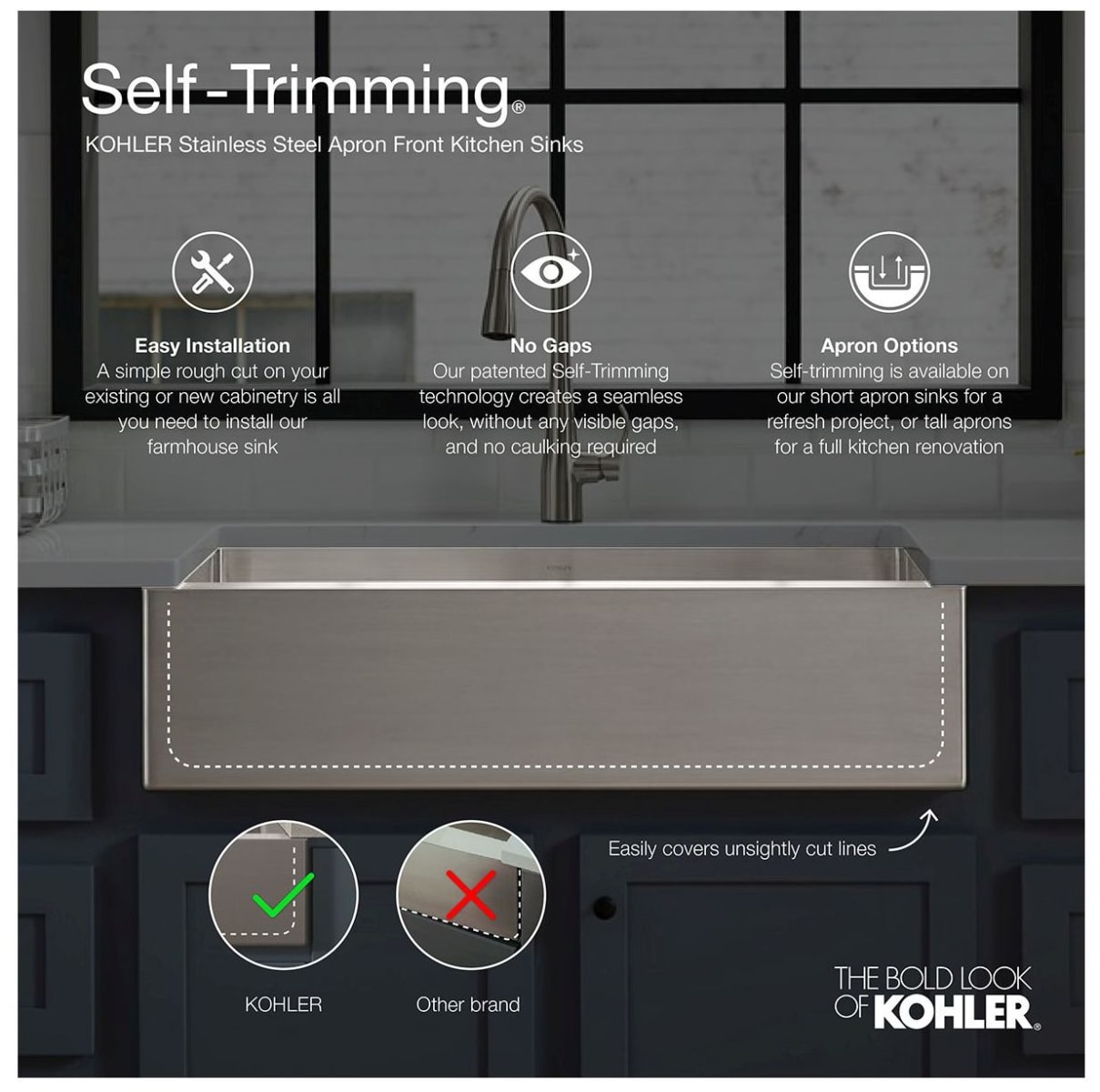 Kohler K-3945-NA Stainless Steel Vault 36