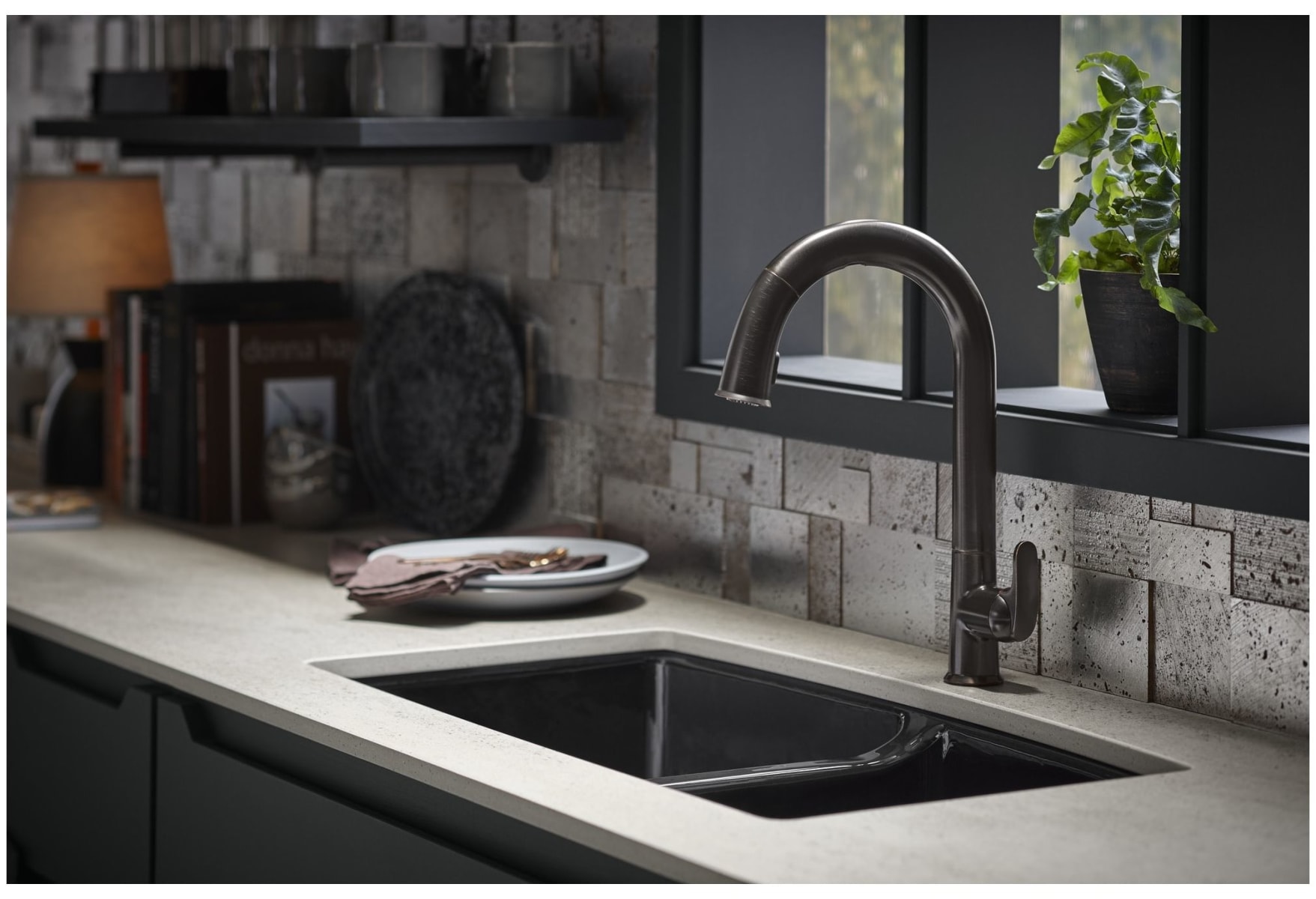 Kohler K-5846-5U-7 Black Black Brookfield 33