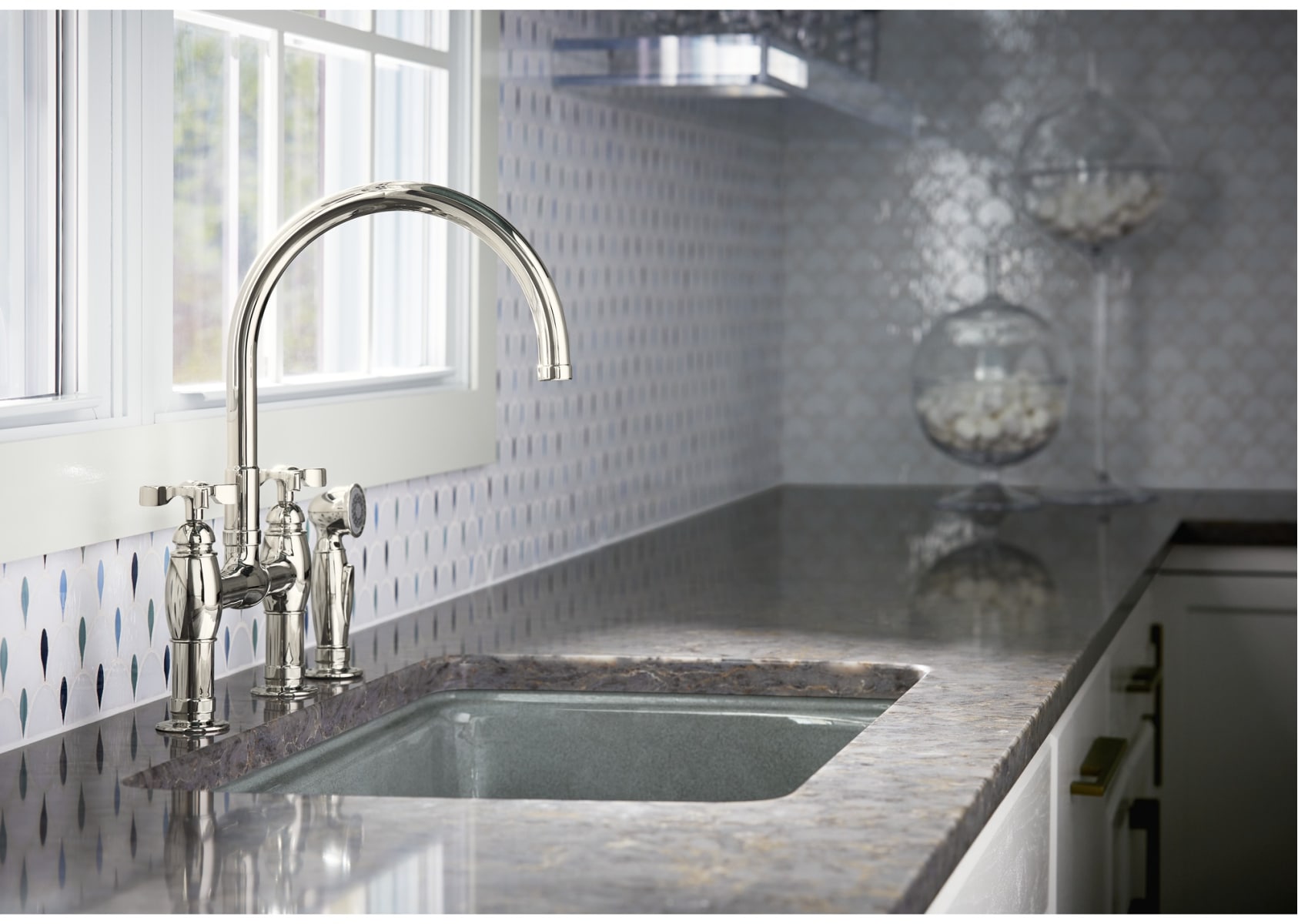 Kohler K-6131-3-CP Polished Chrome Parq deck-mount bridge ...