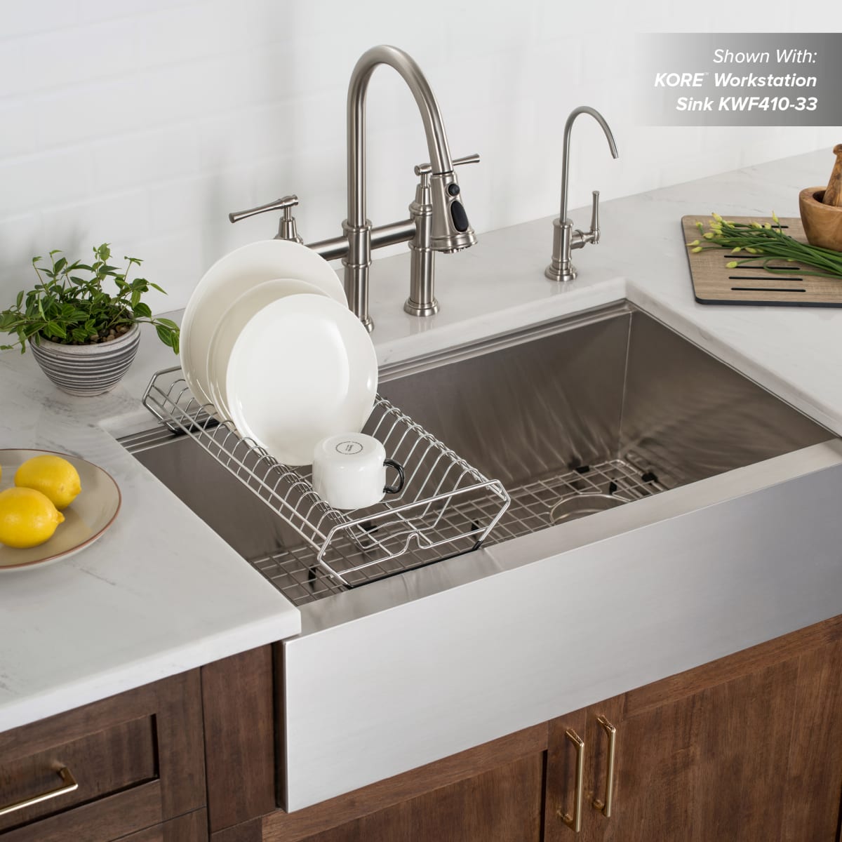 Kraus KDR 1 Stainless Steel Kore Stainless Steel Dish Rack for Workstation Kitchen Sink Faucet