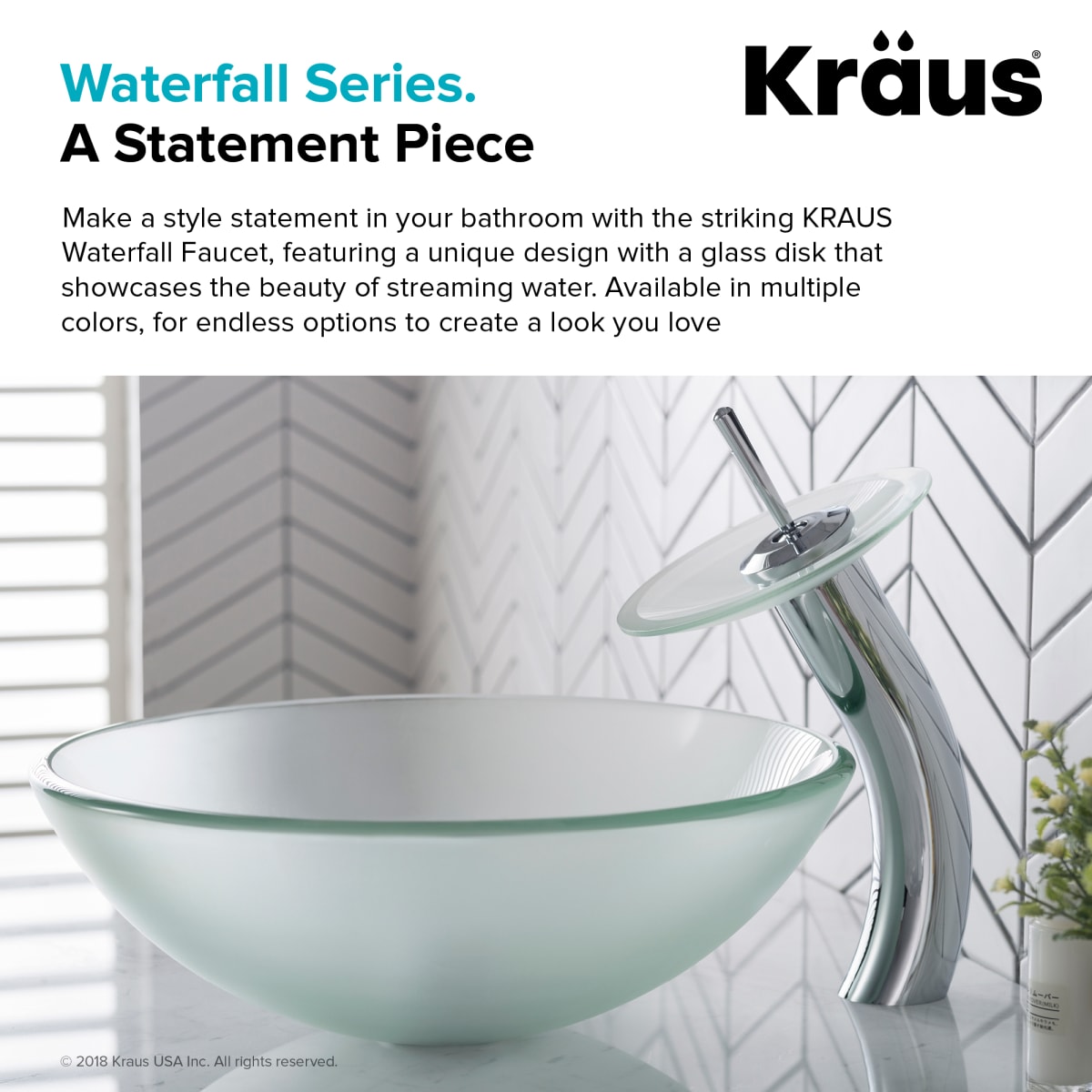 Kraus Kgw 1700ch Fr Chrome Waterfall Single Hole Vessel Bathroom