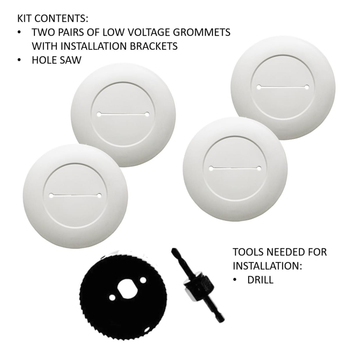 Legrand CCA6 Wiremold in Wall Low Voltage Grommet Kit - White