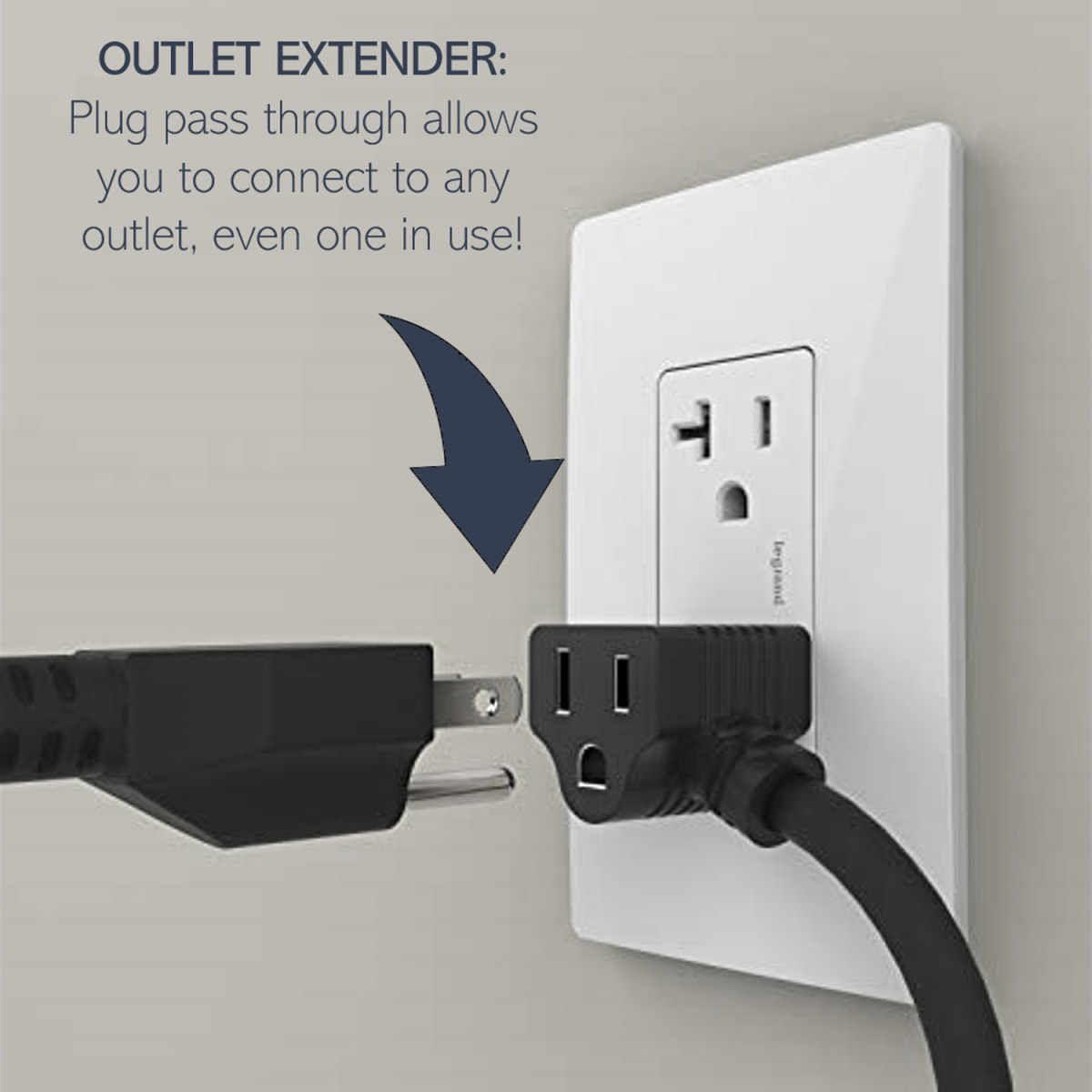 Power Strip with electrical cable covered in rayon White fabric RM01 and  Schuko plug with confort ring