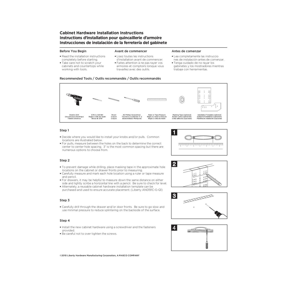 Liberty Cabinet Hardware Installation Template Cabinets Matttroy