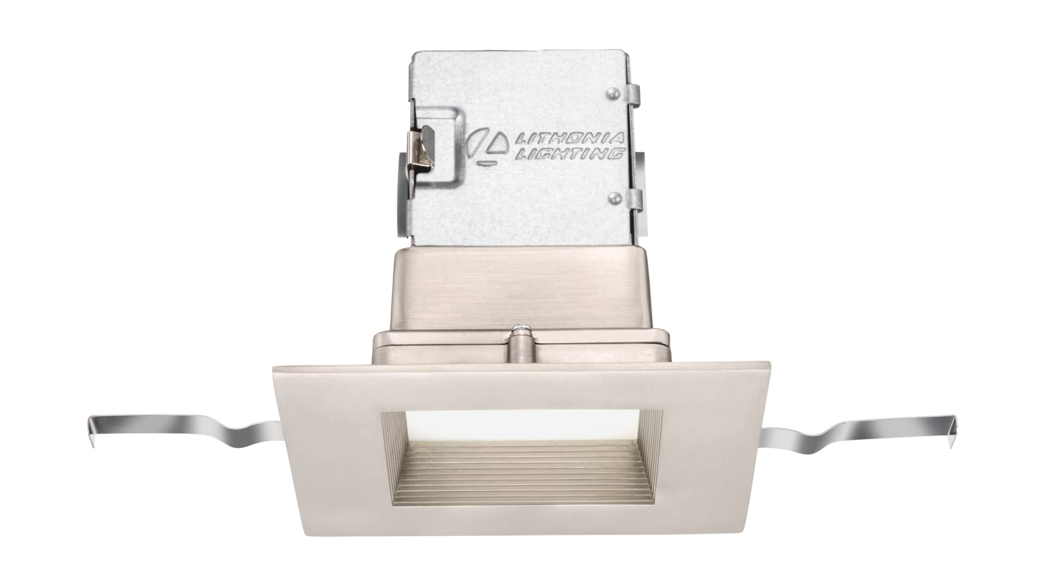 Lithonia Lighting OneUp Square 4 in Brushed Nickel Integrated LED Recessed Kit 
