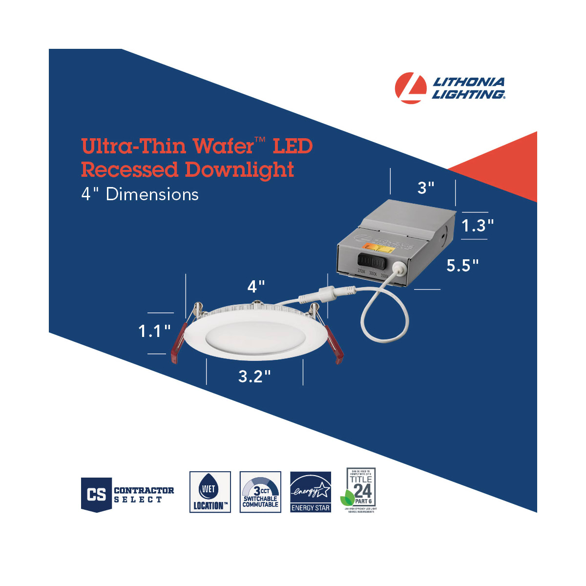 Lithonia 4 deals inch wafer light