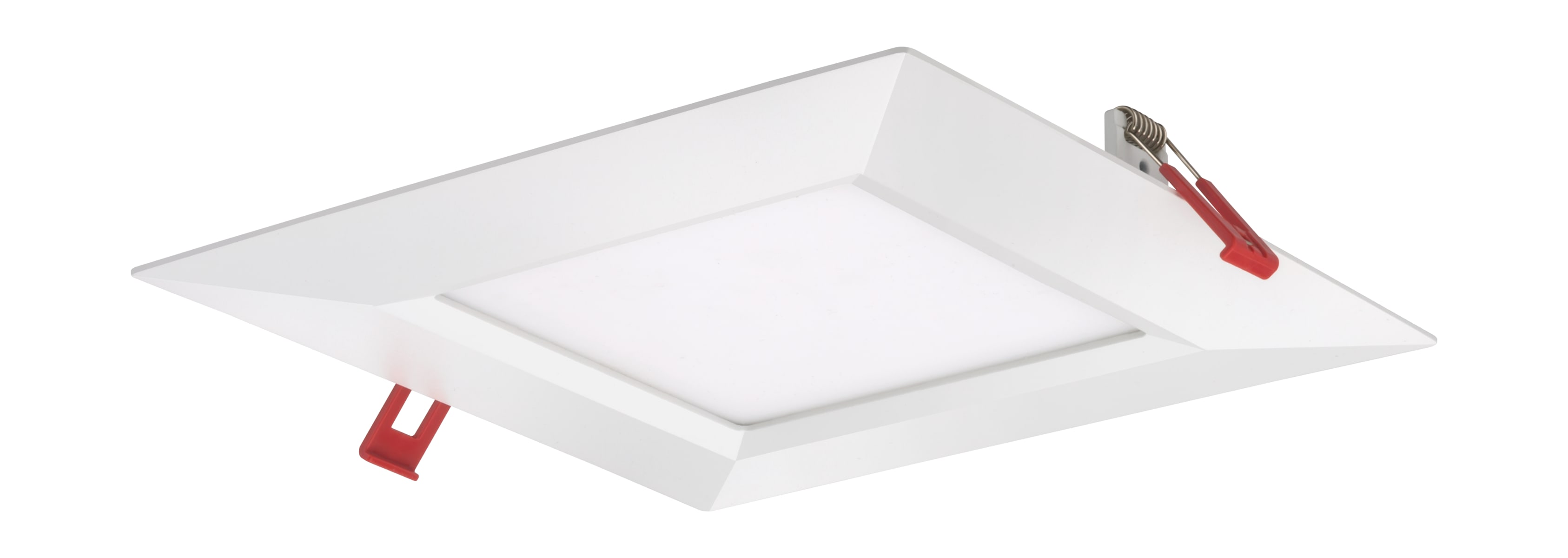 Lithonia Lighting WF8 SQ S LED 27K30K35K 90CRI MW M6 Matte White 2700K 3500K Wafer 8 LED Square Recessed Downlight with Adjustable Color Temperature IC Rated and Airtight LightingDirect
