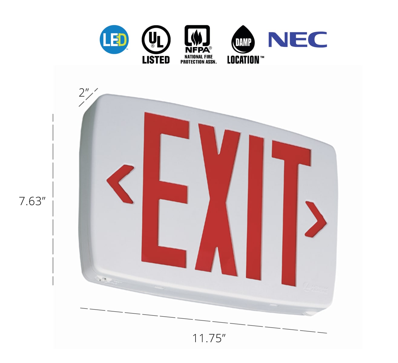 Lithonia Lighting LQM S W 3 G 120/277 EL N GRN LED Emergency Exit Sign for sale online 