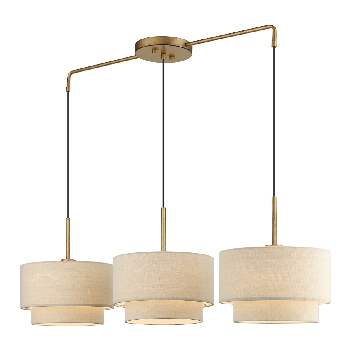 値頃 Antique 58893-48 Lighting Livex Gold Light 3 Bellingham Leaf 仏教