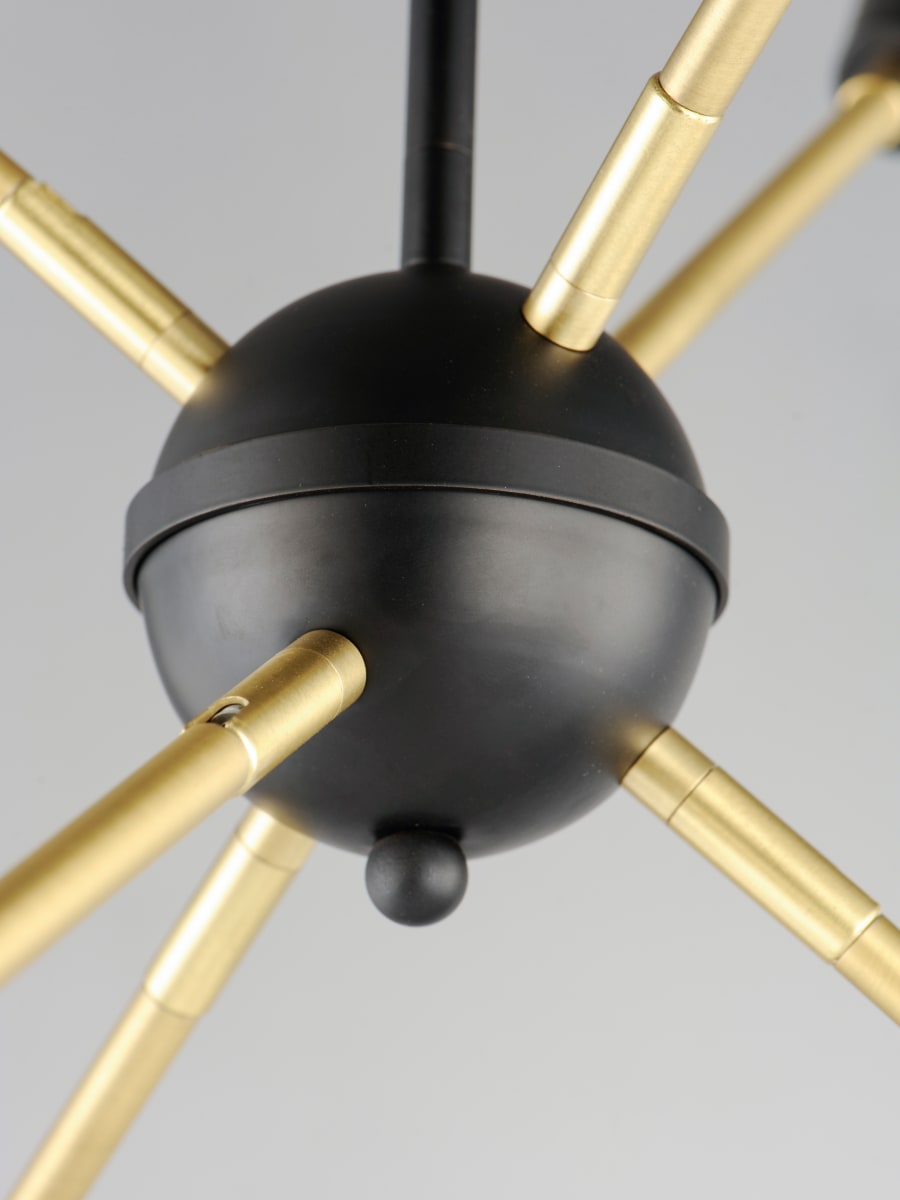 Maxim 11266BKSBR Black / Satin Brass Lovell 6 Light 26