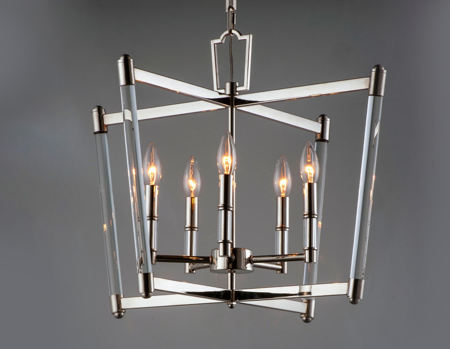 Maxim 16103CLPN Polished Nickel / Clear Glass Lucent 5 Light