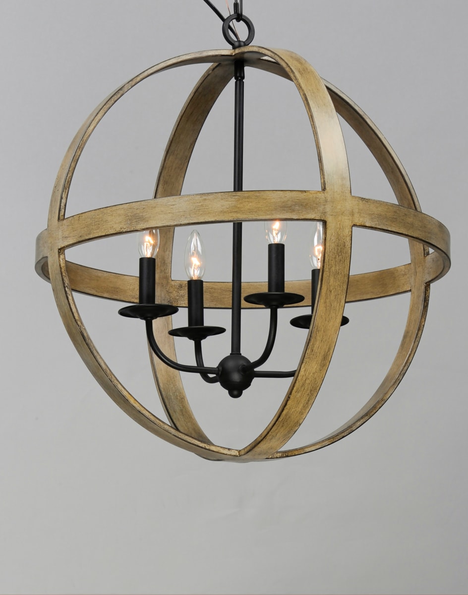 Maxim 27574BWBK Barn Wood / Black Compass 4 Light 23