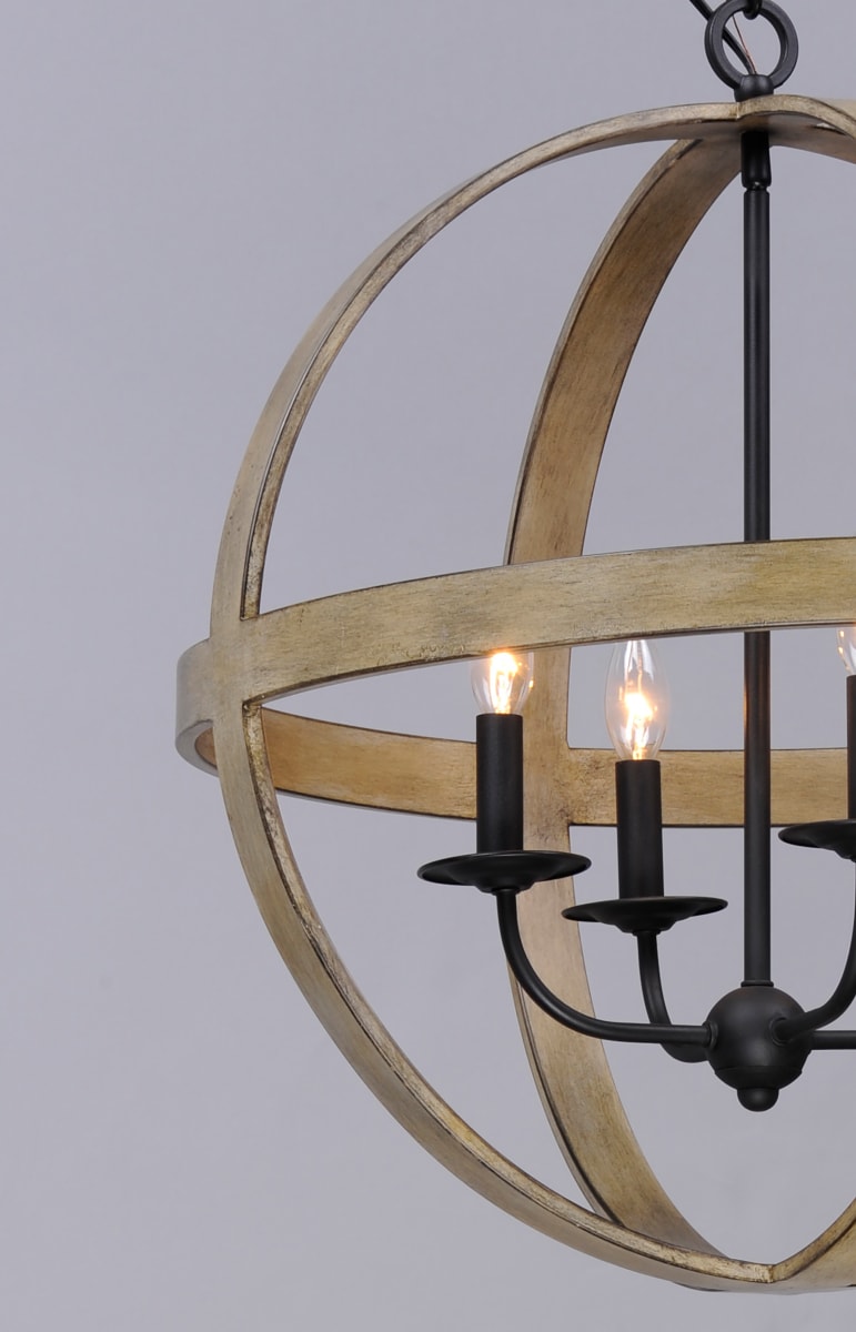 Maxim 27574BWBK Barn Wood / Black Compass 4 Light 23