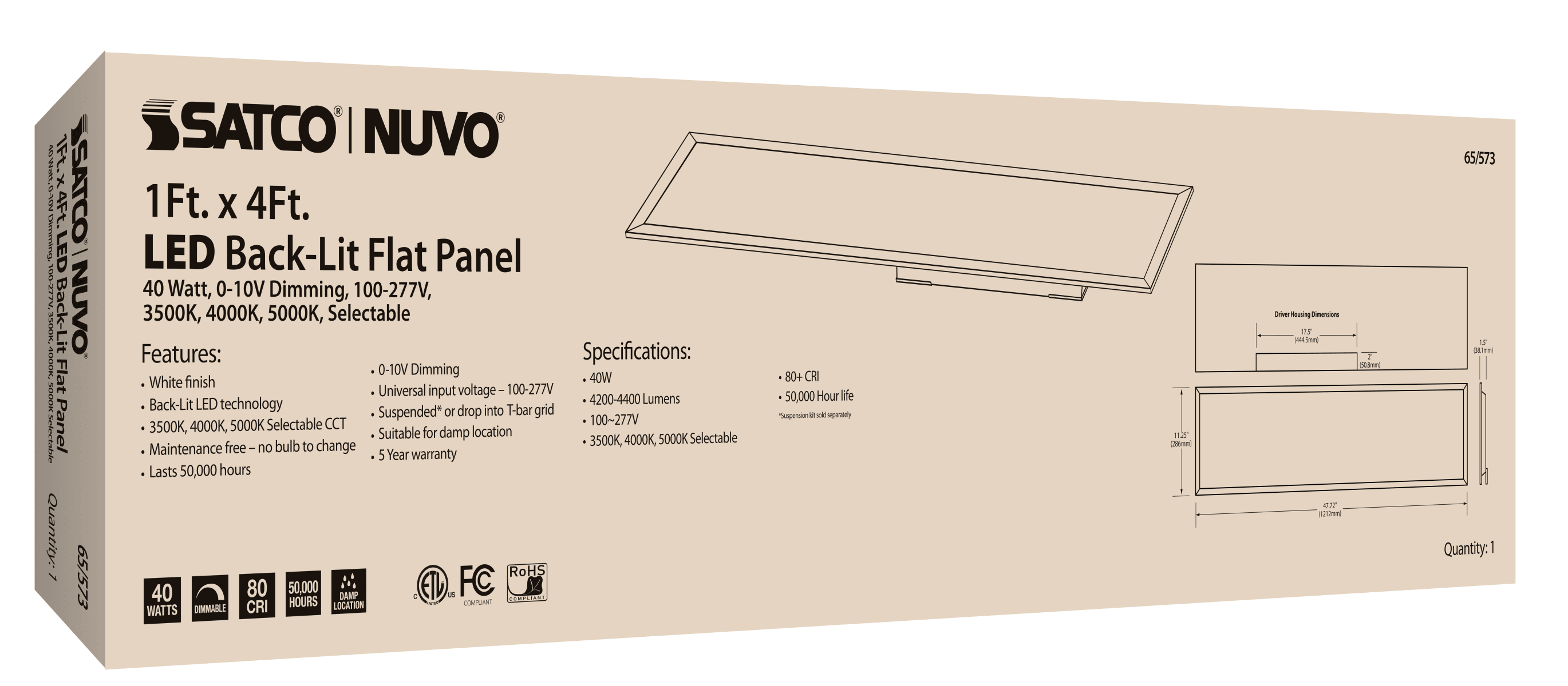 Nuvo lighting 2025 led flat panel