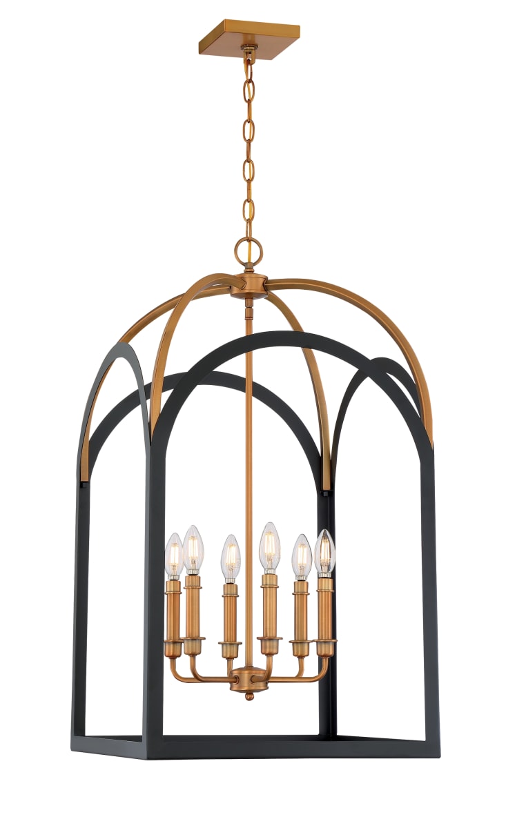 Park Harbor PHPL6716MBAB Matte Black and Antique Brass 6