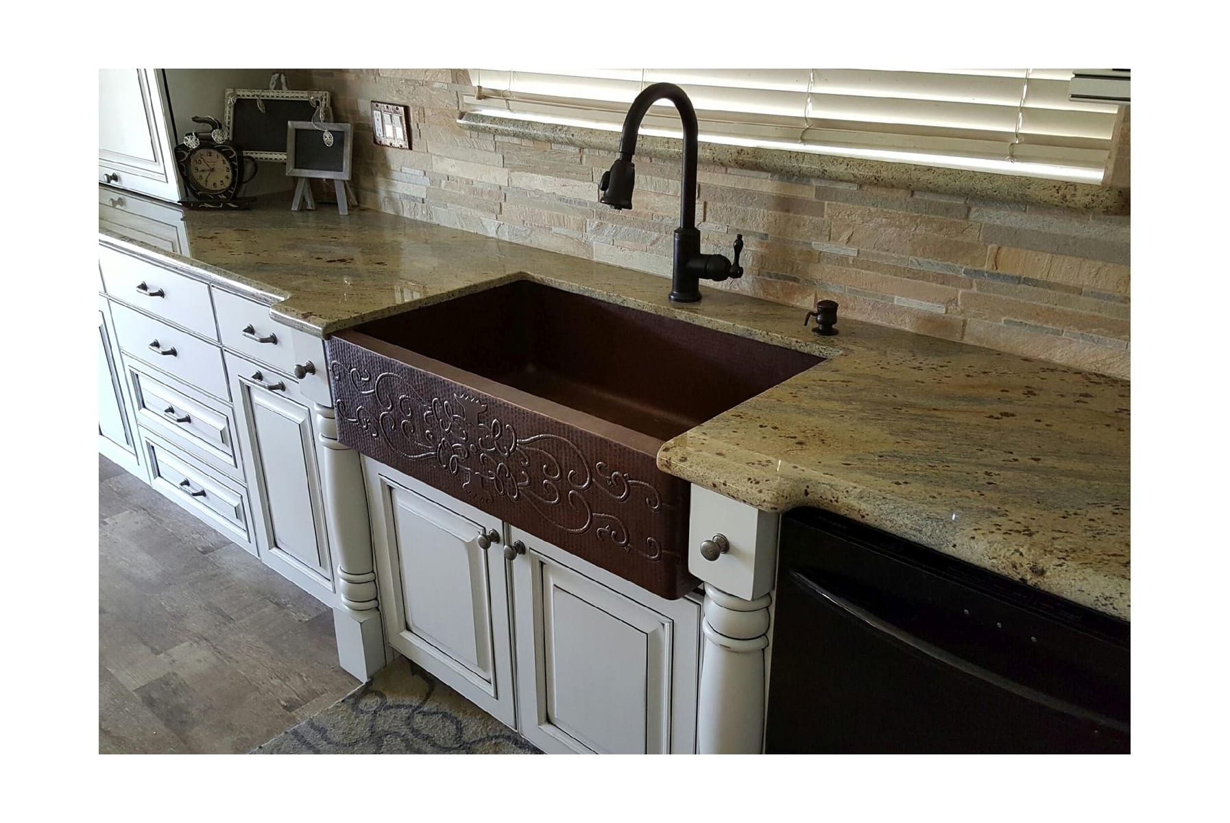 Oil rubbed bronze apron sink