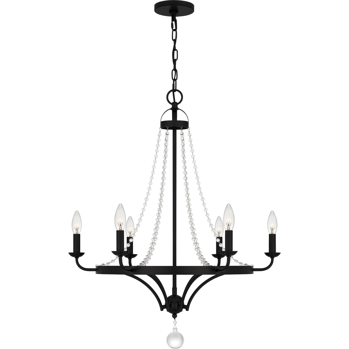 【代引き不可】 Quoizel ADL5026MBK 26 Light 6 Black Matte 家具