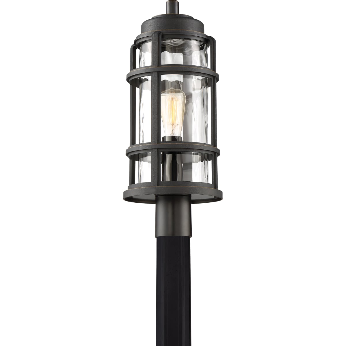 Quoizel DeSoto Palladian Bronze Transitional Clear Glass Lantern Pendant Light