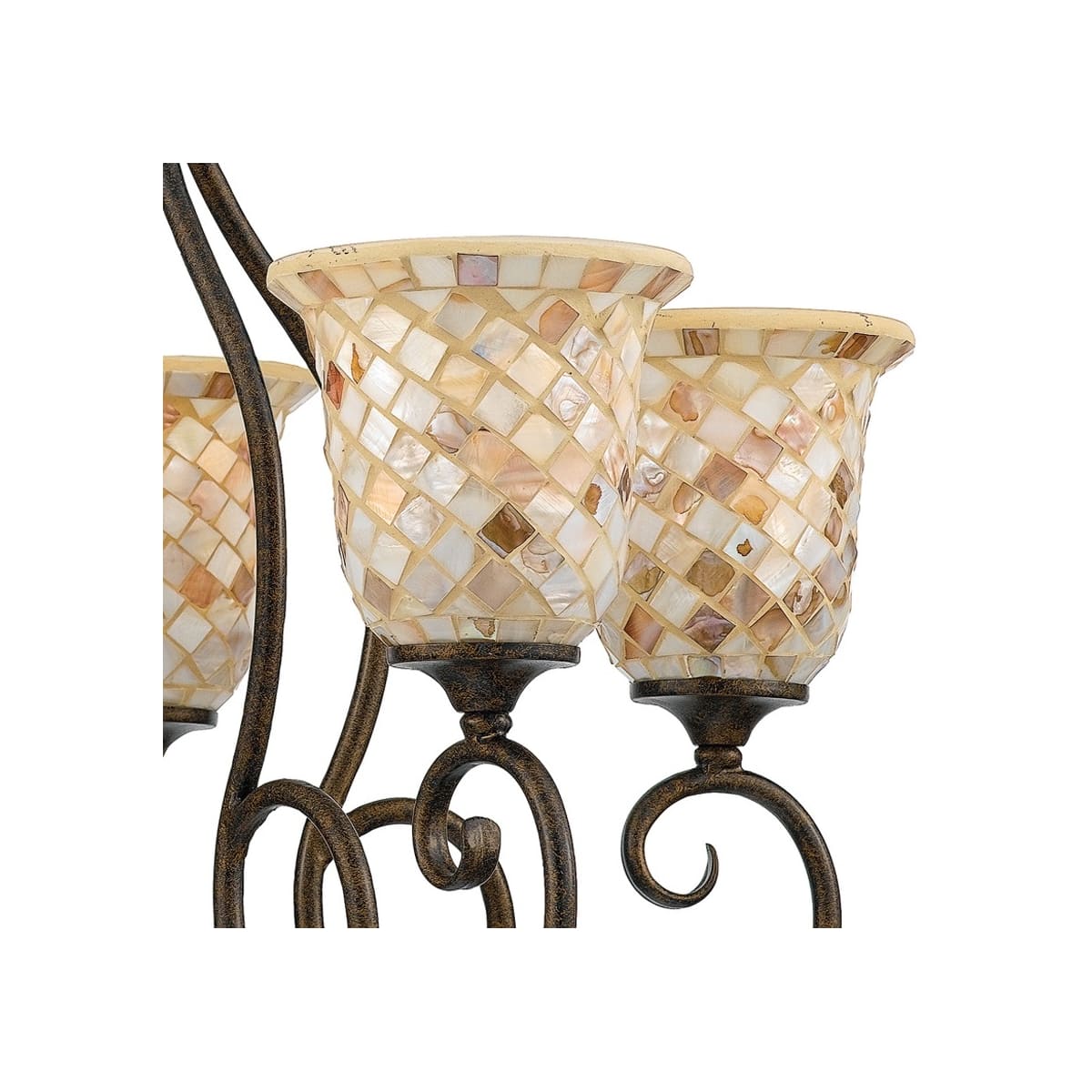 Quoizel My5005ml Malaga Monterey Mosaic 5 Light 25 Wide Chandelier With Pen Shell Mosaic Shades Faucetdirect Com