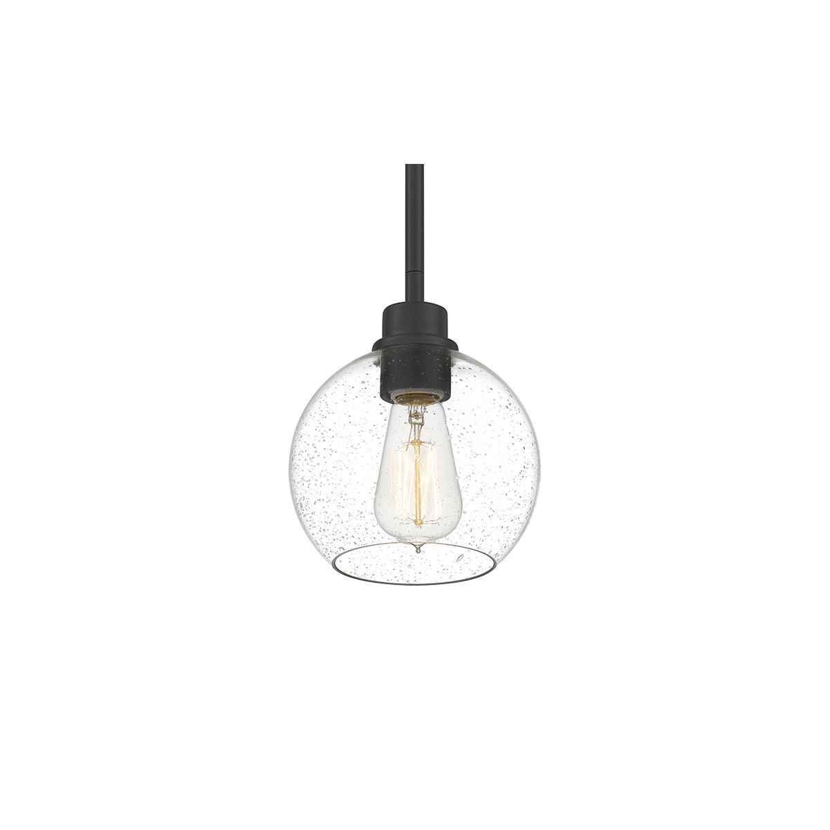 Quoizel Prus1507mbk Matte Black Pruitt 7 Wide Mini Pendant With Seedy Glass Shade Lightingdirect Com Quoizel Prus1507mbk Matte Black Pruitt 7 Wide Mini Pendant With Seedy Glass Shade Lightingdirect Com