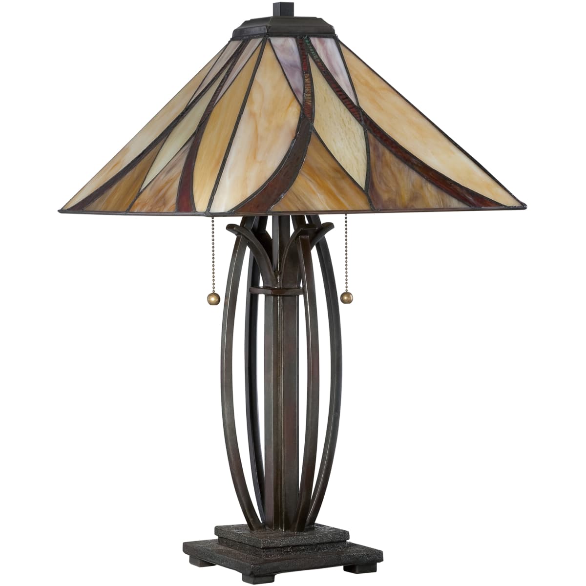 Quoizel Tf1180tva Valiant Bronze Asheville 2 Light 25 Tall Table Quoizel Tf1180tva Valiant Bronze Asheville 2 Light 25 Tall Table Lamp With Tiffany Glass Shade Lightingdirect Com