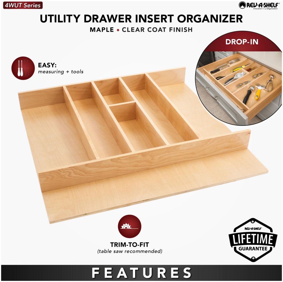 Rev-A-Shelf 4DPS-3921, Large Drawer Peg System-Wood